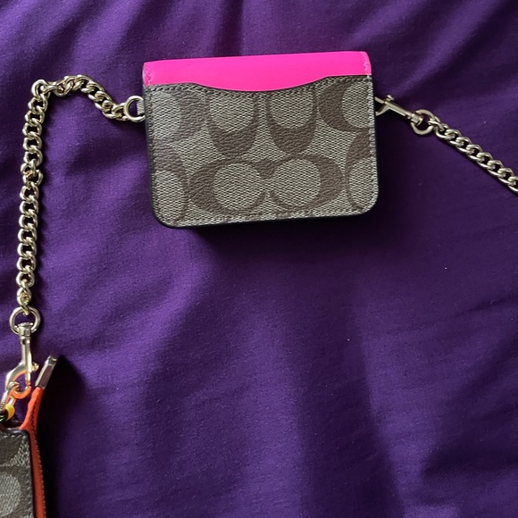 Coach Signature Crossbody Bag with Pink and Orange Accents - Picture 6 of 6